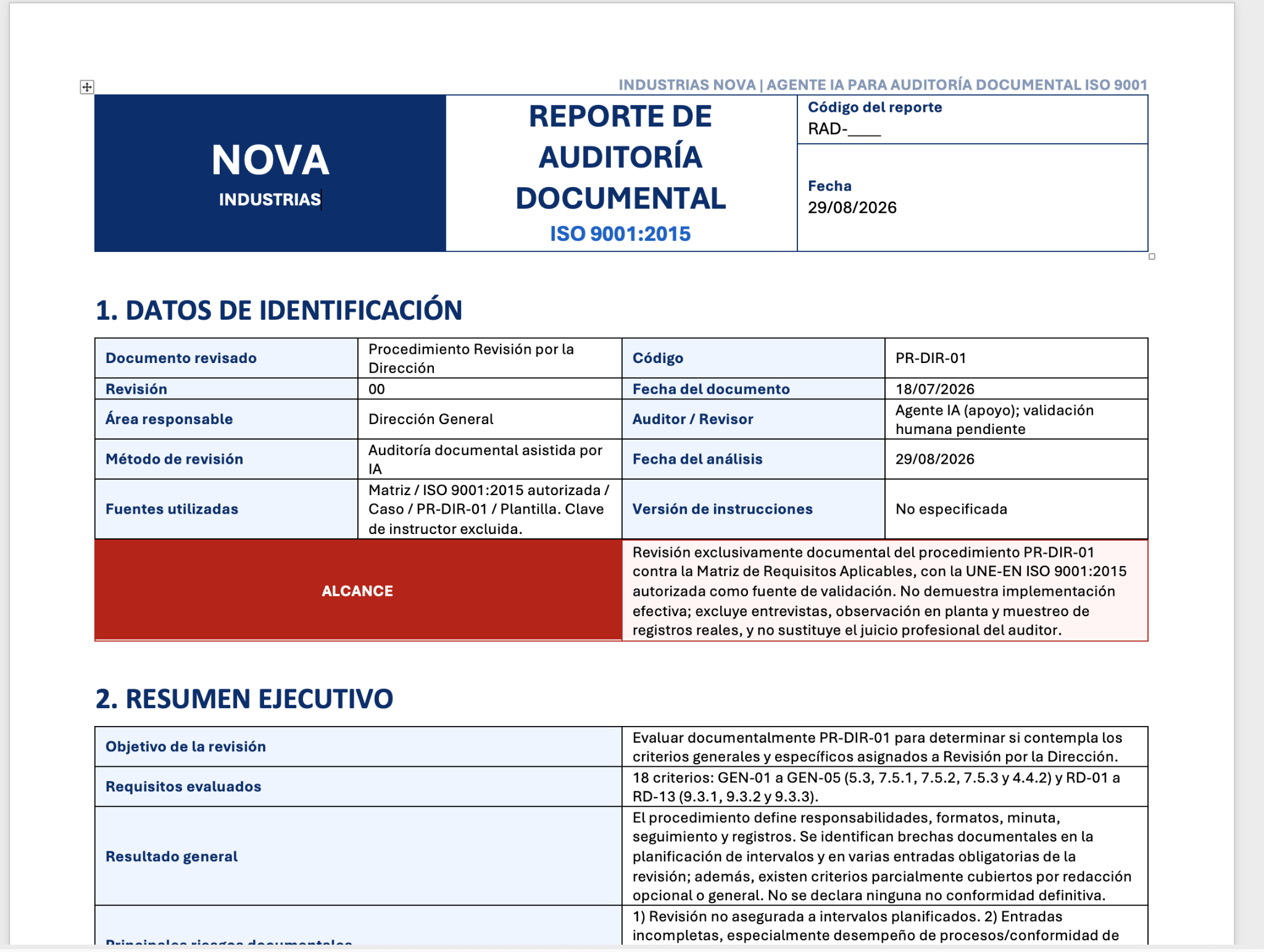 Reporte real generado con apoyo del Agente IA
