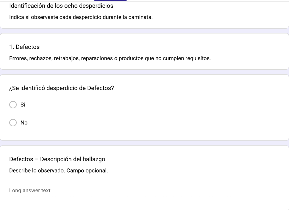 Identificación real de desperdicios y hallazgos